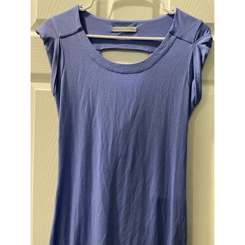 Athleta Periwinkle Blue Cap‎ Sleeve Cowl Neck Open Back Dress Women's XS - Picture 4 of 6